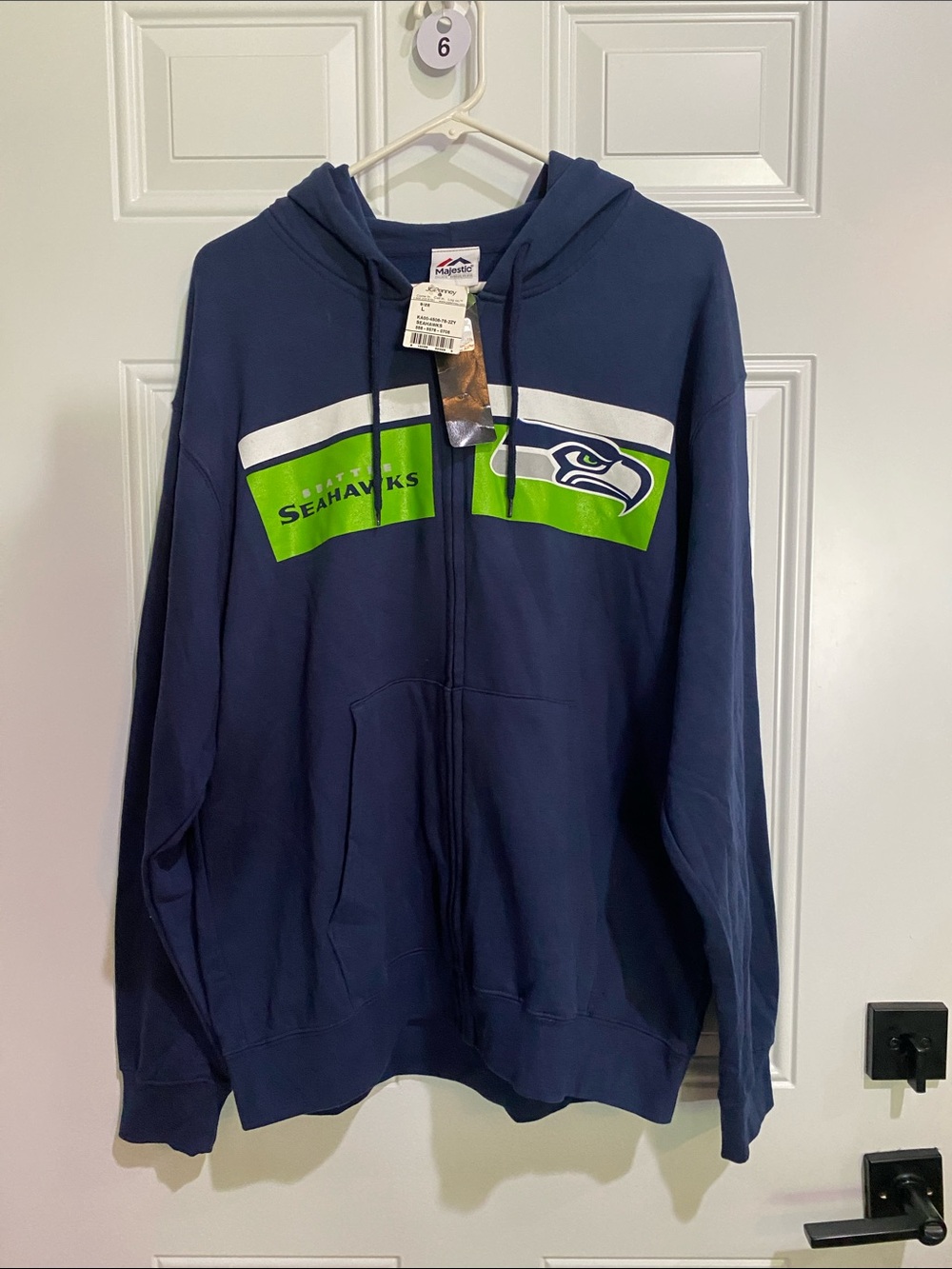 Majestic Navy and Lime Seattle Seahawks Zip Hoodie